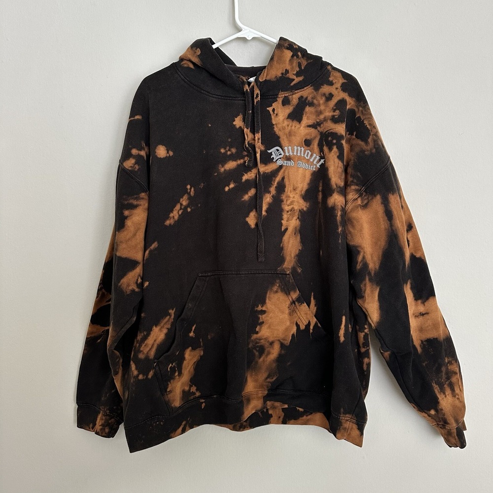 Dumont Dunes Pullover Hoodie Black Size Xxl Hand Made Tie Dye